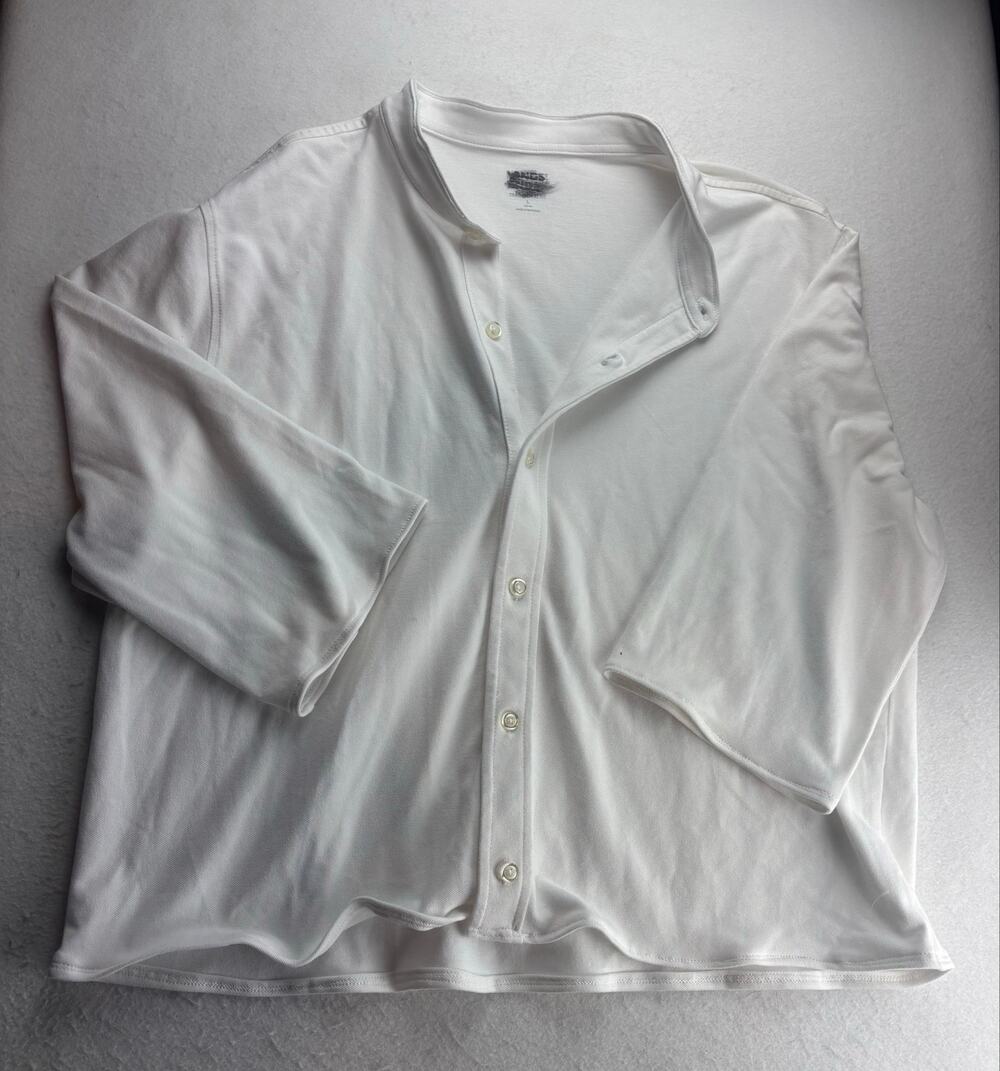 Homemade Upcycled Cropped Cotton 3/4 Sleeve Polo Size Large